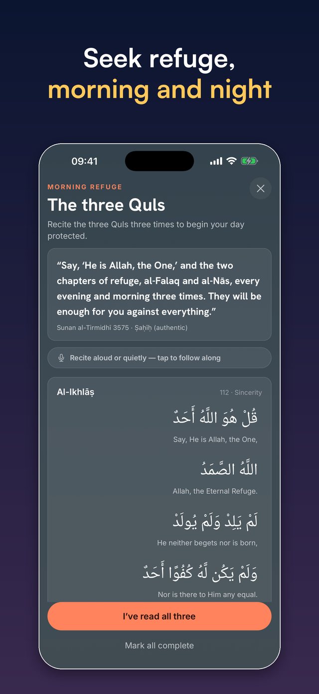 Knots morning refuge screen: the three Quls